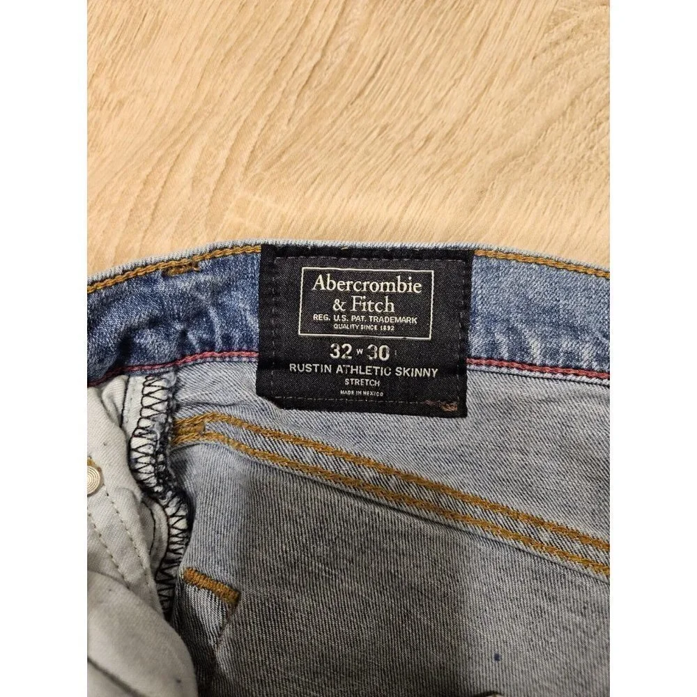 Abercrombie Fitch Mens Jeans Size 32 X 27 Stretch Rustin Athletic Skinny Light